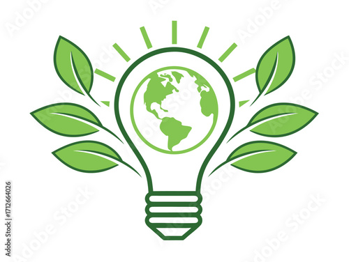 Green Energy Solutions for a Sustainable Future with Earth and Lightbulb
