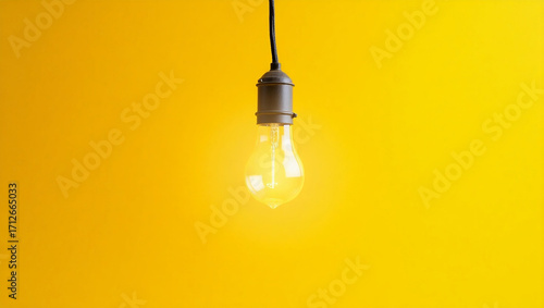 light bulb on yellow background