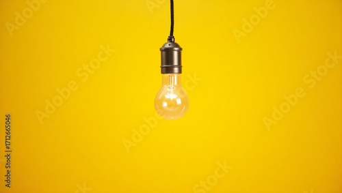 light bulb on yellow background