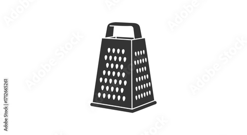 Simple black and white silhouette of a kitchen box grater.
