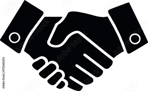 Professional handshake agreement vector graphic, Symbol of trust and teamwork, Business deal icon isolated on white background