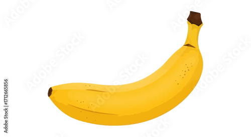 A single fresh ripe yellow banana isolated on a white background.