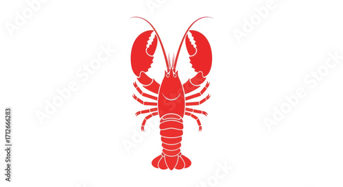 Red Lobster Illustration on White Background.