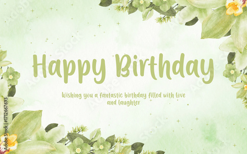 spring background with flowers  happy birthday	
