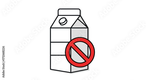 Dairy free and lactose intolerance warning icon.