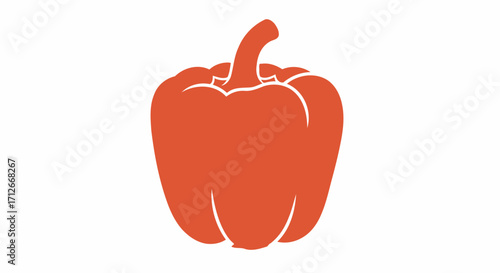 Simple red bell pepper vegetable icon silhouette.
