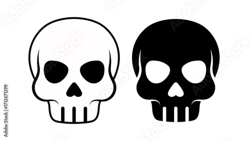 Icono negro de cráneo en fondo blanco