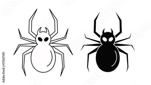 Icono negro de araña en fondo blanco