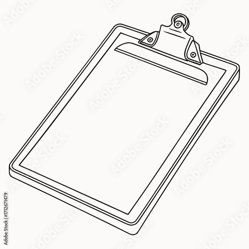 A blank clipboard, ideal for presentations, notetaking, or displaying information, offering a clean and versatile surface for any task