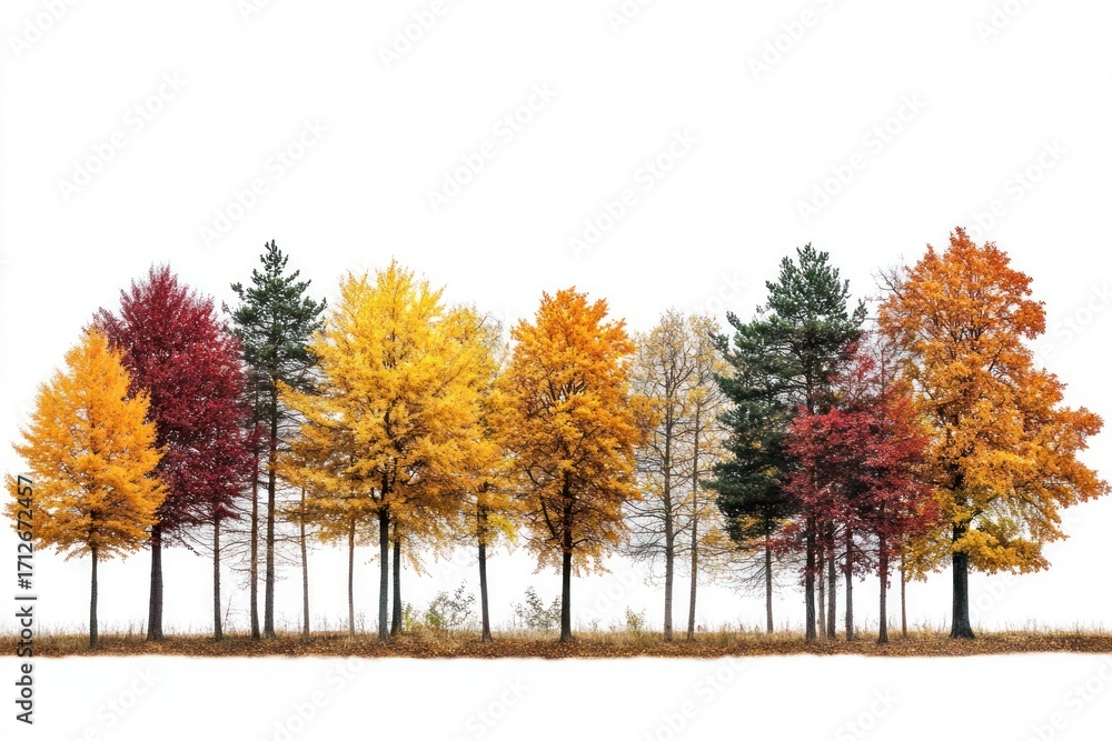 Naklejka premium Trees autumn landscape scenery.