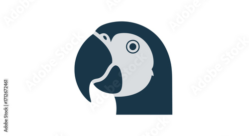 Parrot head profile vector illustration.