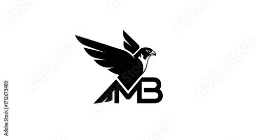 Modern falcon logo with MB initials in a striking silhouette design.