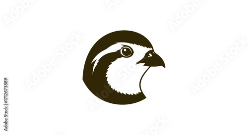 Stylized Quail Head Profile Vector Illustration.