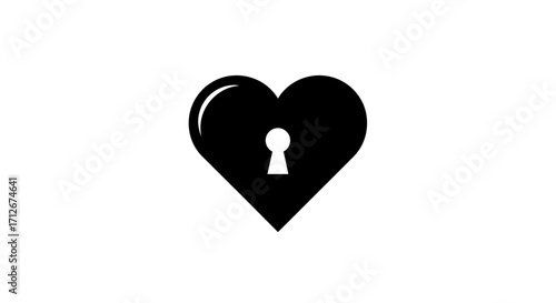 Black heart shape with a central keyhole symbol of love and secrets.