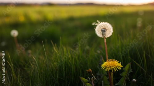 dandelions in the grass