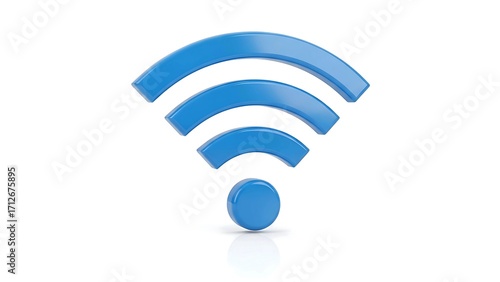 Blue wifi signal icon wireless internet connection hotspot network technology access point symbol vector design on transparent background