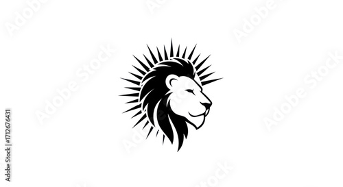 Majestic Lion Head with Radiant Mane Logo Design.