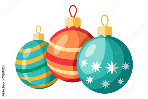 Set of Christmas balls  vector on white background