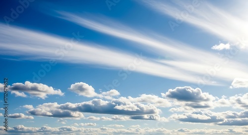 Stunning Sky with Cirrus and Cumulus Clouds.