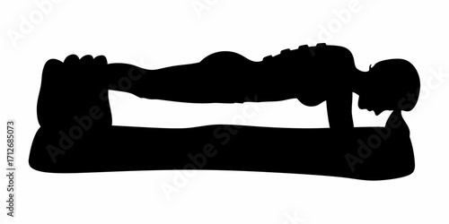Dynamic silhouette of a person doing a push up showing strength and fitness, ideal for wellness themes