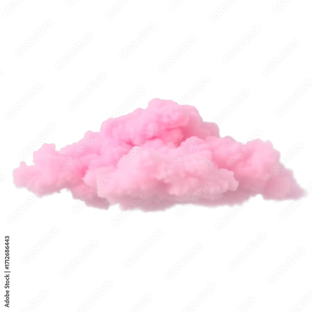 Fototapeta premium A beautiful pink cloud isolated on transparent background