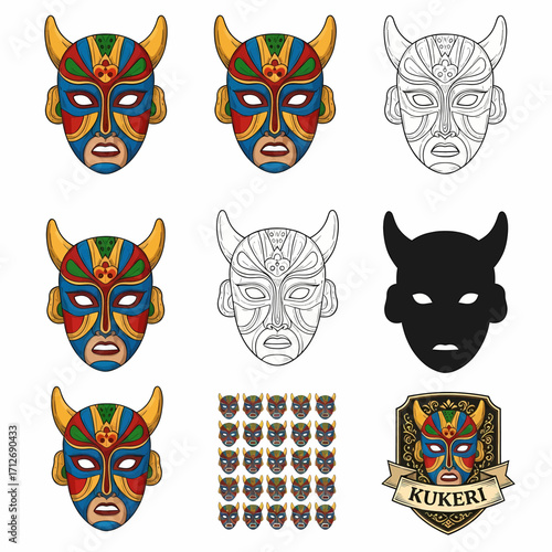 Vibrant Kukeri Festival Masks Symbolizing Ancient Traditions and Rituals