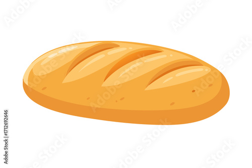 Cartoon loaf of bread isolated on transparent background