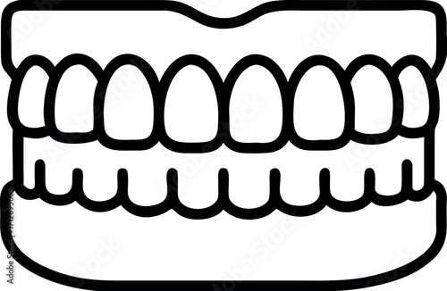 Vector art of dentures, dental prosthesis, artificial teeth, dental care, illustration design