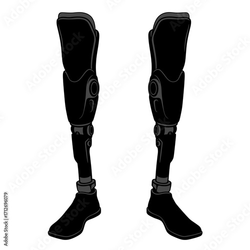 Prosthetic legs modern design realistic rendering clinical use medical equipment advanced mobility solutions isolated on white background