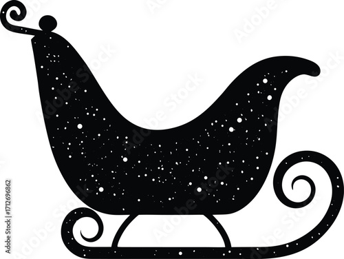 vector illustration of a christmas sleigh