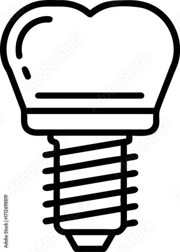 Vector art of outline icon of a dental implant illustration design