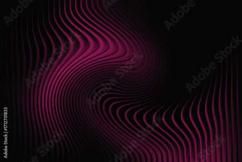 Abstract swirling pattern with vibrant pink lines twisting and turning on a dark black background