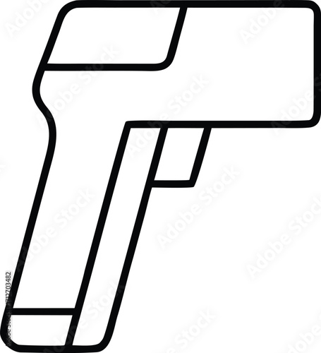thermometer gun vector illustration outline icon