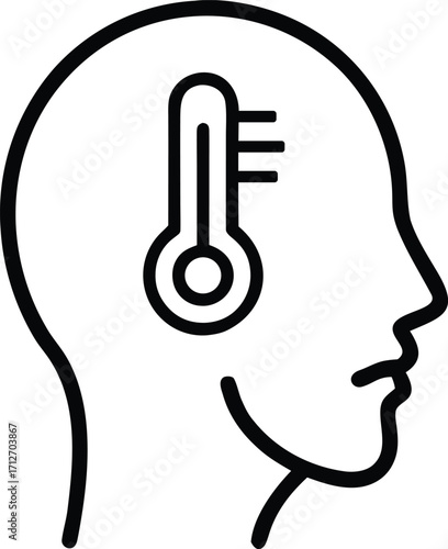temperature fever outline icon