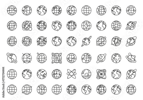 Wallpaper Mural Collection of earth globe icons isolated on white background Torontodigital.ca