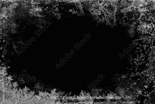Frosty frozen frame overlay Black Background