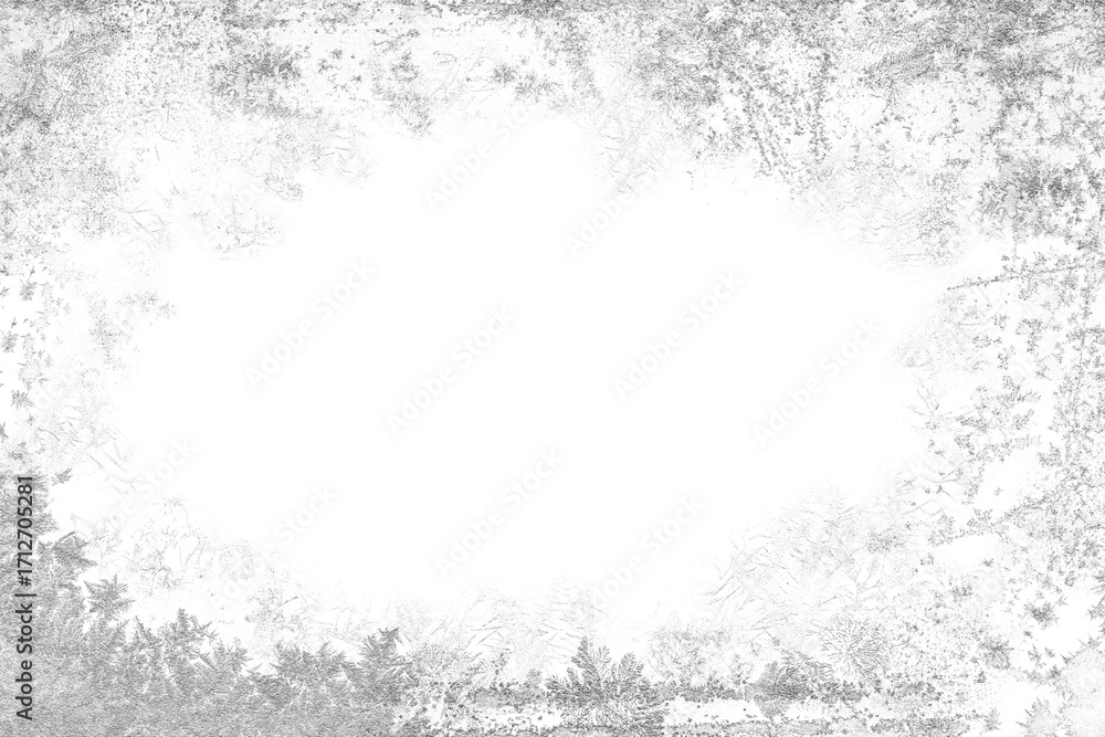 Obraz premium Elegant Metallic Silver Frost Frame Border