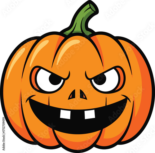 A menacing pixel art jack-o'-lantern pumpkin, perfect for Halloween designs, websites, and applications.