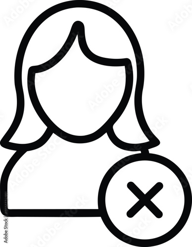 user with cross outline icon for Ban concept