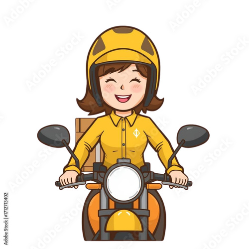 girl with helmet woman riding a scooter delivery man 