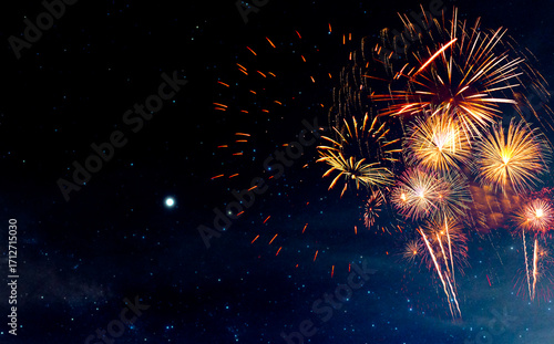 Fireworks with Night Sky Background