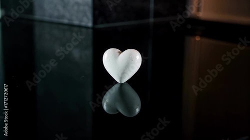 Close-up of heart-shaped ornaments White hearts and reflections