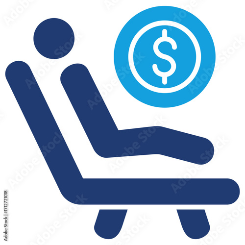 Passive Income Flat Blue Icon