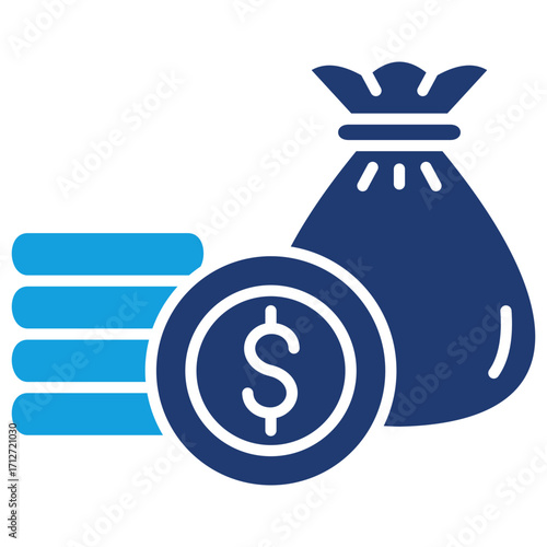 Money Flat Blue Icon