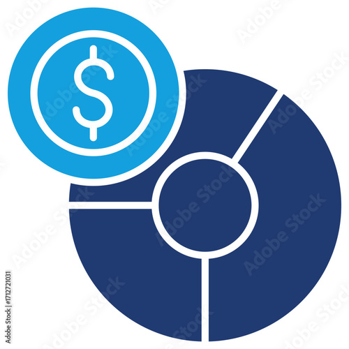 Deviden Flat Blue Icon