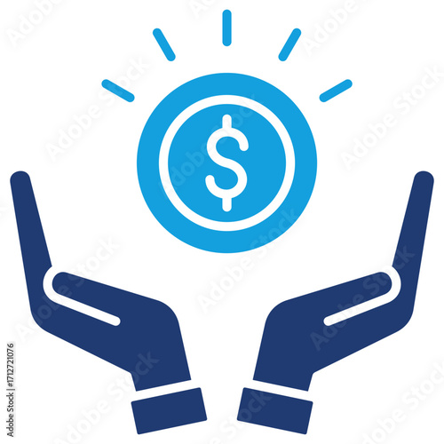 Savings Flat Blue Icon