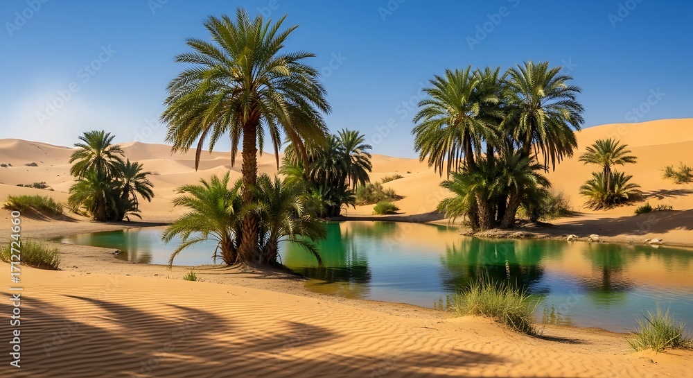 © parman - Oasis in Sahara Desert.