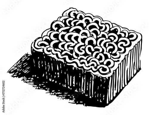 Noodles vector engraving style illustration
