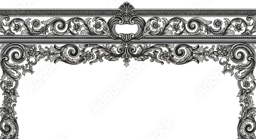 antique frame engraving vintage