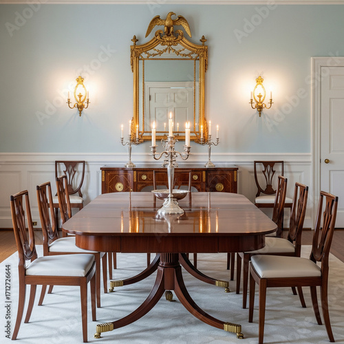  Elegant Federal Style Dining Room
